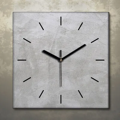 Produktbild von Wohnzimmer Leinwand Uhr Geräuschlos Küche 30x30 Beton, Motive, Struktur, Textur, schwarze Zeiger