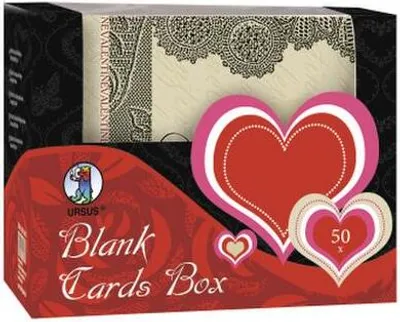 Produktbild von URSUS Karten-Set, 50 Blanko-Karten mit 10 Herzdesigns und Briefumschlägen in Box