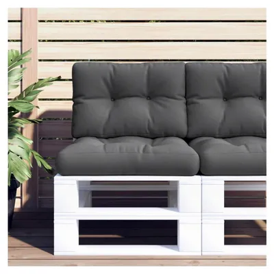 Produktbild von Outdoor-Kissen Set Anthrazit, wasserabweisend, 50x50x12 cm - Sitz- und Rückenkissen für Gartenmöbel