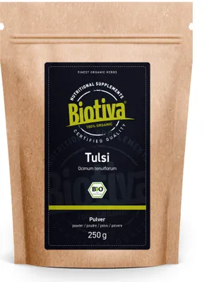 Produktbild von Biotiva Tulsi Pulver 250g aus biologischem Anbau