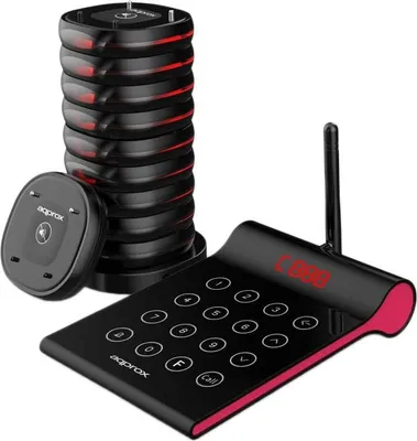 Produktbild von Approx appCUSTOMERCALLERKIT, Restaurant, RF Wireless, 998 Kanäle, 433 MHz, Kabellos, LED
