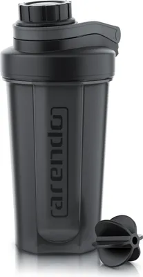 Produktbild von Arendo Protein Shaker Eiweißshaker, Proteinshaker, 600 ml, verschließbar, spülmaschinengeeignet, BPA Frei, Shaker inkl. Mixball, Eiweiß Mixbecher, für unterwegs, Yoga, Fitness, Sport