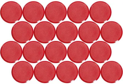 Produktbild von MAUL Magnet MAULpro rund 20 Stück 0,6 kg Kunststoff Ferrit bruchsicher erodiert lackiert Ø 2.9 x 1.1 cm rot