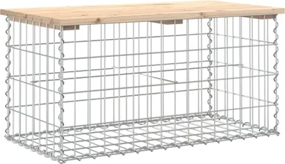 Produktbild von vidaXL Gartenbank aus Gabionen 83x44x42 cm Massivholz Kiefer