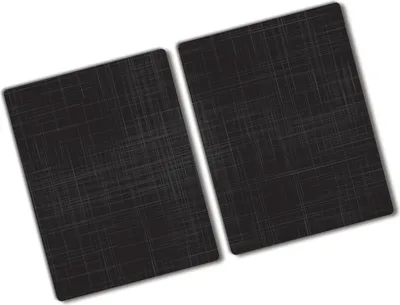 Produktbild von Tulup Glas Herdabdeckplatte - 2x40x52 cm - Glaskeramikkochfeld-Abdeckung Spritzschutz Glasabdeckplatte Kochplattenabdeckung und Schneidebrett - Zweiteilig - Kunst: modern & klassisch - Leinen Textur - Schwarz