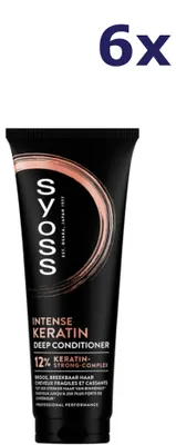 Productafbeelding van 6x Syoss Conditioner 250 ml, Intense Keratine behandeling
