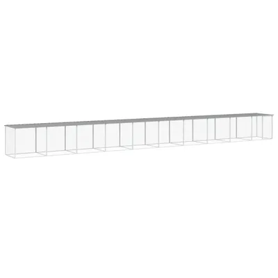 Produktbild von vidaXL Hühnerkäfig mit Dach Hellgrau 1003x98x90 cm Verzinkter Stahl