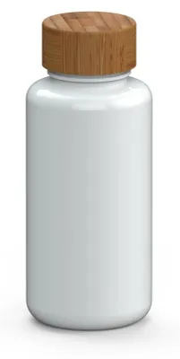 Immagine prodotto di Borraccia "Natural" da 700 ml - a tenuta stagna e senza BPA - borraccia leggera in Tritan con tappo in bambù per lo sport - Bianca