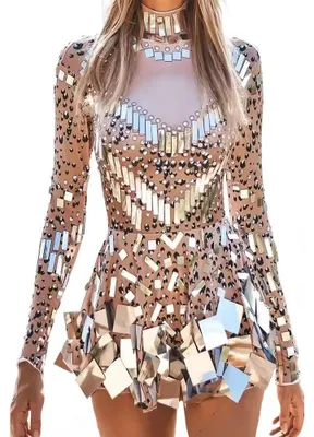 Produktbild von Elzusha – Kurzes Paillettenkleid mit Glitzer, ideal für Tanz und Partys