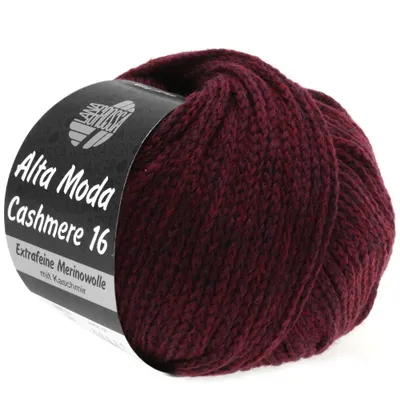 Obrázek produktu pro Lana Grossa ALTA MODA Cashmere 16 50 g super měkká osnovní pletací příze z extra jemné merino vlny s kašmírem 110 m barva 027 - Burgundy