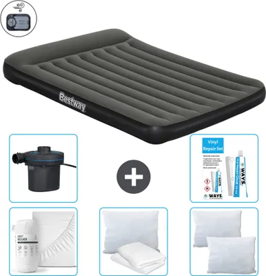 Immagine prodotto di Materasso gonfiabile Bestway - 2 persone - 152 x 203 x 30 cm - Verde - Accessori inclusi