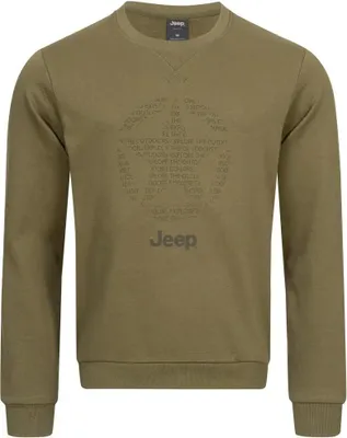 Productafbeelding van Jeep heren sweatshirt met ronde hals Star geheel bruin