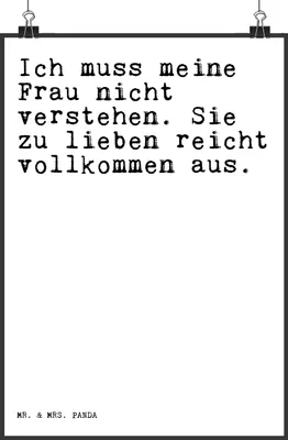 Produktbild von Mr. & Mrs. Panda Bild Ich muss meine Frau... DIN A3 - Weiß - Geschenk, Sprüche, Ehe, Freundin, Plakat, Hochzeitstag, Wandbild, Familie, Freund, kunstdruck poster, drucke