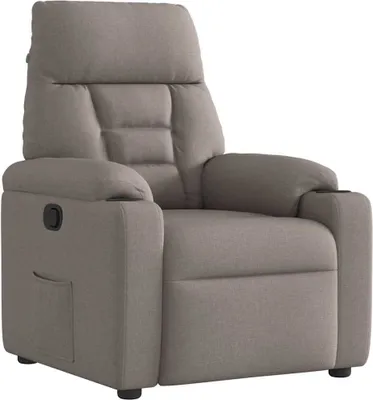 Produktbild von Relaxsessel Taupe aus atmungsaktivem Stoff mit manueller Liegefunktion, 72x90x99 cm