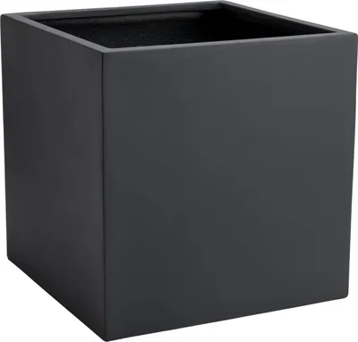Image de VIVANNO Jardinière en fibre de verre BLOCK cube, anthracite mat - 40x40x40 cm