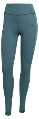 Image de Legging de sport femme adidas Optime, longueur totale, couleur aurora ivy, taille S