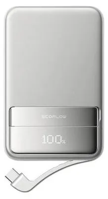 Produktbild von EcoFlow Rapid, 10000 mAh, Kabelloses Aufladen, 30 W, Silber