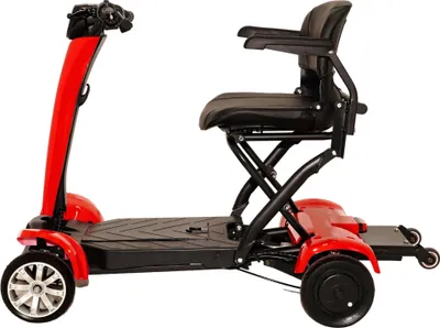 Produktbild von Best Ager Fold PRO Elektro Seniorenmobil 4-Rad E-Roller Faltbar max. 6km/h, Fahrzeugfarbe:Rot