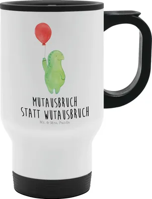 Produktbild von Mr. & Mrs. Panda Isolierbecher Edelstahl Schildkröte Luftballon - Weiß - Geschenk, auto becher, thermosbecher, Motivationsspruch, Schildkröten, Ballon, Kaffeebecher To Go
