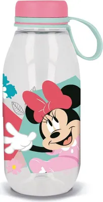 Immagine prodotto di Tataway Disney Ecozen borraccia trasparente per bambine in Tritan Minnie 460 ml con tappo e manico in silicone