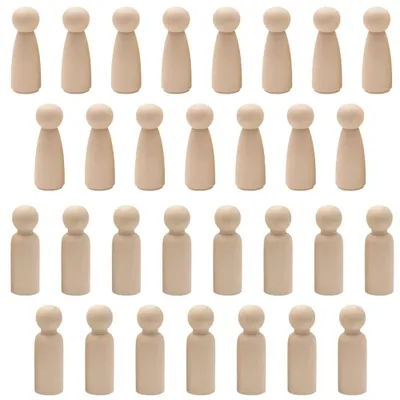 Image de Lot de 30 figurines en bois à peindre