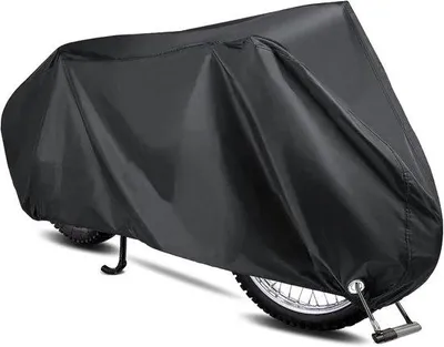 Image de Housse de protection pour moto Famanu, imperméable, protège contre les rayons UV, la pluie et la poussière. Dimensions : 200 x 70 x 110 cm