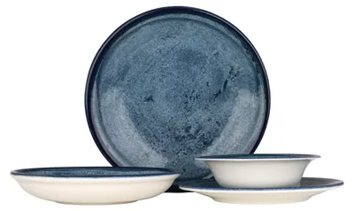 Zdjęcie produktu dla Zestaw naczyń Kütahya Porselen (średni) – Blue Stone – 24 elementy – dla 6 osób – porcelana