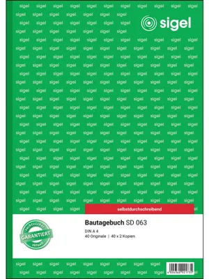 Image de sigel Formularbuch "Bautagebuch", A4, 3 x 40 Blatt, SD - für den Markt: D (SD063)