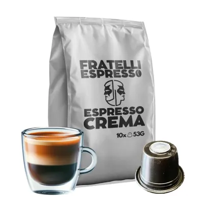 Produktbild von ESPRESSO CREMA KAFFEE 180 Kapseln kompatibel mit Nespresso Original, 18x10 Kaffeekapseln, kräftiger Espresso mit dichter Crema