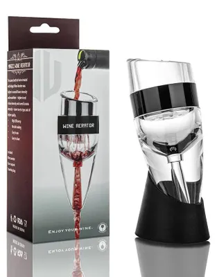 Weinbelüfter mit Karaffe und Ausgießer, schwarz, Geschenk