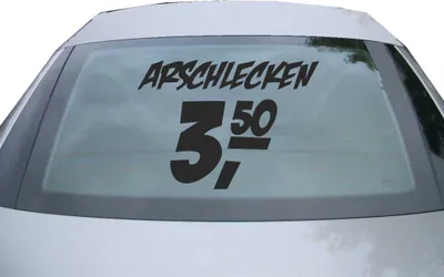 Produktbild von Indigos UG - Aufkleber Heckscheibe & Motorklappe DE6469 - schwarz - 600x428 mm - Arschlecken - Auto Scheiben Fenster Heckklappe Tuning Racing JDM - Die cut