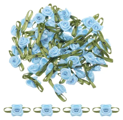 50 Mini-Satin-Rosen, 22 mm, Bastelblumen für DIY & Hochzeit