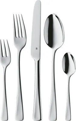Produktbild von WMF Denver Besteckset, 12 Personen, 60-teilig, Monobloc-Messer, Cromargan Edelstahl poliert, glänzend, spülmaschinengeeignet