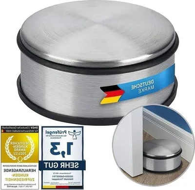 Obrázok produktu pre Zarážka na dvere z nehrdzavejúcej ocele s gumou, 11 x 6 cm, 12 kg – dizajnová zarážka na dvere