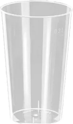Produktbild von 500 Trinkglas 0,3 l Polystyrol - Einweg 300 ml