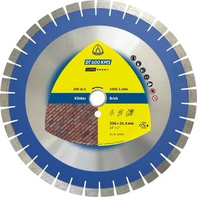 Produktbild von Klingspor DT 600KMS Diamanttrennscheiben, 350 x 3 x 25,4 mm 38 Segmente 24 x 3 x 15 mm, Kurzverzahnung
