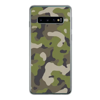 Produktbild von MuchoWow® Handyhülle Schutzhülle Hülle für Samsung Galaxy S10 Camouflage-Muster mit militärischen Farben Silikon Softcase Handy Hülle - Handytasche
