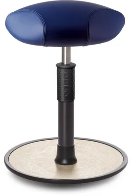 Produktbild von Sitz- Stehhocker Free Regular Triangel Boxmark Leder blau schwarz /cremeweiß.