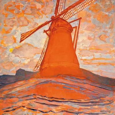 Obrázok produktu pre Piet Mondrian Art Print Obraz - Mlyn 1917 (40 x 40 cm)