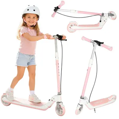 Image de Trottinette pour enfants TRIKE FIX à deux roues, LED, pliable, double frein, rose