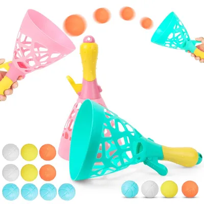 Produktbild von 12-teiliges Catchball-Spiel für Kinder mit 2 Fangbechern und 10 Bällen