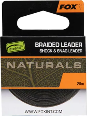 Produktbild von Fox Naturals Braided Leader - 20m Vorfachschnur, Tragkraft:40lb / 18.1kg