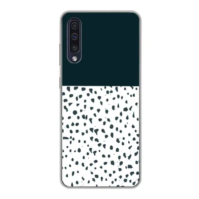 Produktbild von MuchoWow® Handyhülle Schutzhülle Hülle für Samsung Galaxy A30s Polka dots - Schwarz - Weiß Silikon Softcase Handy Hülle - Karteninhaber