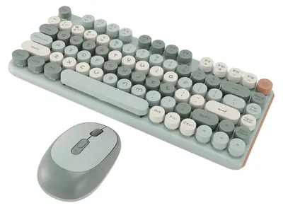 Imagen del producto de Teclado y ratón inalámbricos, combo de teclado y ratón para juegos con 82 teclas y tres opciones de DPI