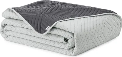 Produktbild von Bettüberwürf Tagesdecke zweiseitig Ultrasonic Steppung  260 x 280 cm - Silber-Grau