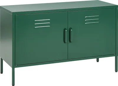 Zdjęcie produktu dla BELIANI Szafka dwudrzwiowa zielona stalowa z półkami meble do biura domowego industrialny design