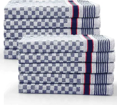 Zdjęcie produktu dla Sterzbachs Grubentücher Baumwolle -Pro - ręczniki kuchenne 45x70 cm - zestaw 10 - ręczniki kuchenne 220 GSM - suche ręczniki kuchenne - ręczniki do herbaty niebieskie