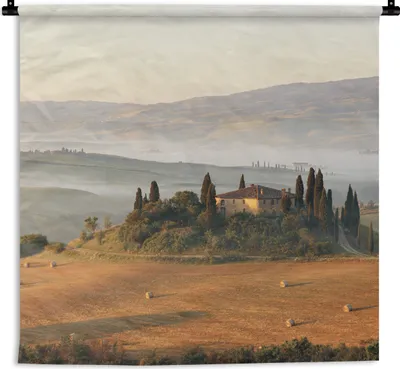 Produktbild von MuchoWow® Wandteppich Wandbehang Toskana - Landschaft - Italien 90x90 cm Tapisserie Dekoration Wandtuch - Wandaufhänger