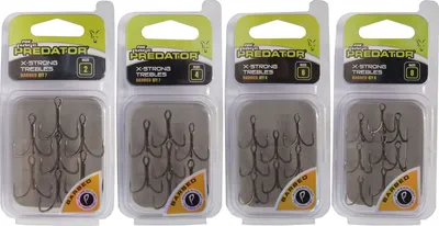 Produktbild von Fox Rage Predator Powerpoint X-strong Trebles Drillinge, Größe/Packungsinhalt:Gr. 8 - 9 Stück pro Packung