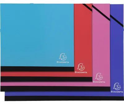 Image de Exacompta 5x Carton à dessins avec élastiques A4 Couleurs assorties 25629E